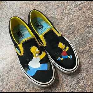Vans black Homer Bart Simpson Slip on shoes